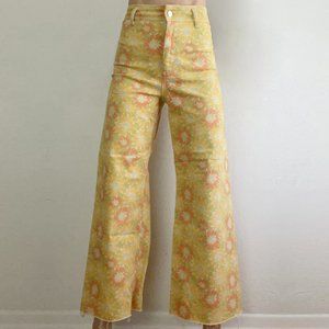 High-waisted flared floral denim from ZARA